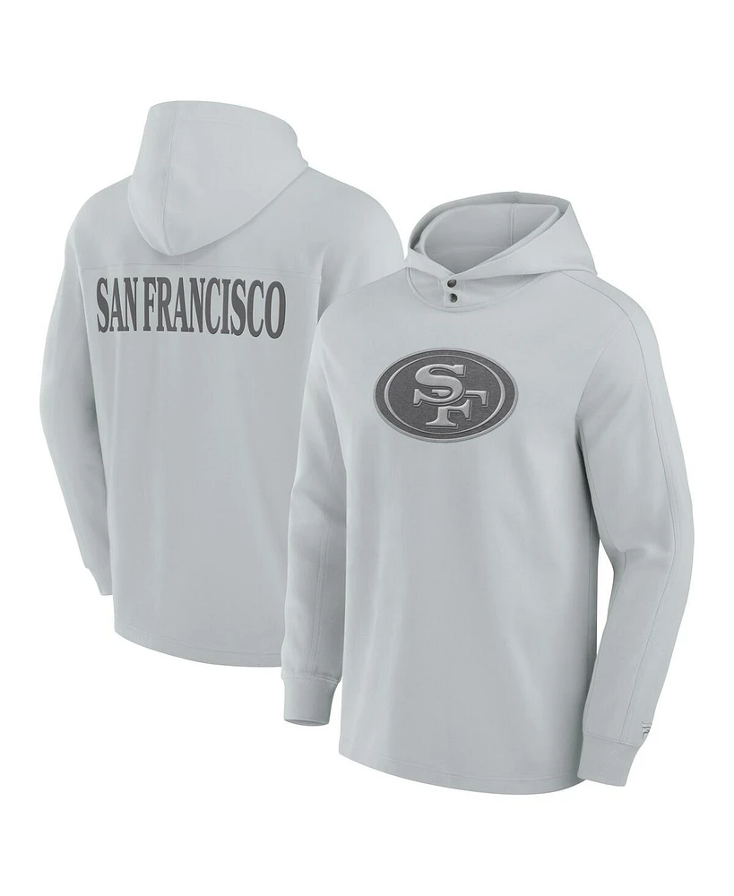 Fanatics Men's Gray San Francisco 49ers Elements Blaze Tri-Blend Long Sleeve Hoodie T-Shirt