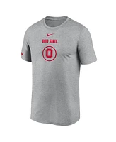 Nike Men's Heather Gray Ohio State Buckeyes On-Court Basketball Legend Practice Performance T-Shirt