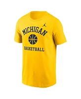 Jordan Men's Maize Michigan Wolverines Basketball Icon T-Shirt