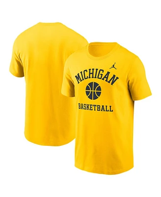 Jordan Men's Maize Michigan Wolverines Basketball Icon T-Shirt