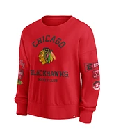 Fanatics Women's Red Chicago Blackhawks Go Team Pullover Sweatshirt