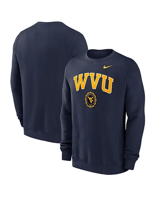 Nike Men's Navy West Virginia Mountaineers Arched Seal Pullover Sweatshirt