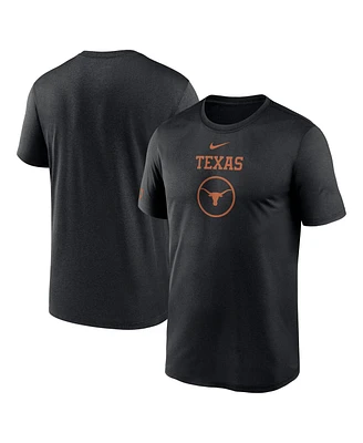 Nike Men's Black Texas Longhorns On-Court Basketball Legend Practice Performance T-Shirt