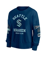 Fanatics Women's Deep Sea Blue Seattle Kraken Go Team Pullover Sweatshirt