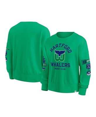 Fanatics Women's Green Hartford Whalers Oversized Vintage Go Team Pullover Sweatshirt