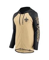 Fanatics Women's Gold/Black New Orleans Saints Script Full-Zip Hoodie