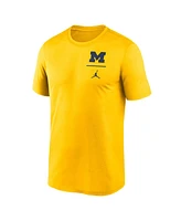 Jordan Men's Maize Michigan Wolverines Primary Logo Legend Performance T-Shirt