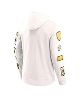 Fanatics Men's White Boston Bruins Letterman Fleece Pullover Hoodie