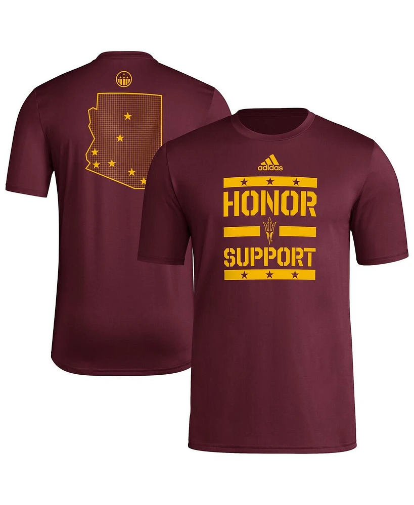 Adidas Men's Maroon Arizona State Sun Devils Honor Support Pre-Game T-Shirt