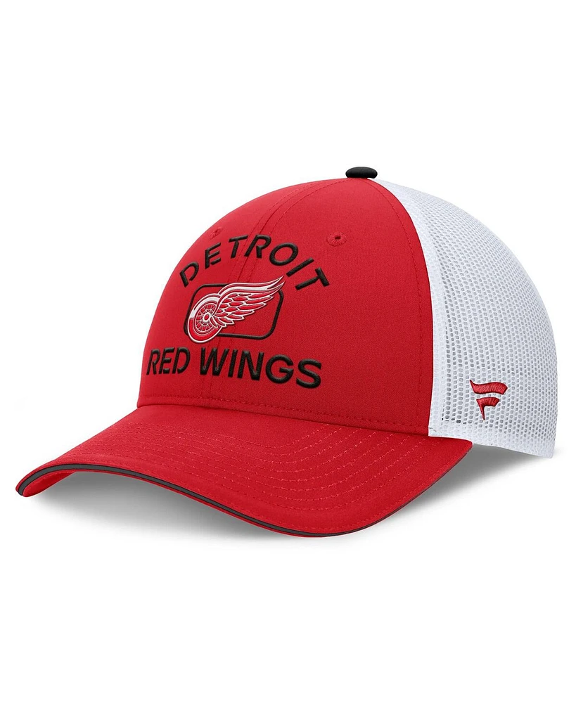 Fanatics Men's Red/White Detroit Red Wings Authentic Pro Rink Trucker Hat