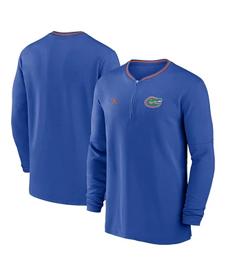 Jordan Men's Royal Florida Gators 2024 Sideline Coach Performance Half-Zip Long Sleeve Top