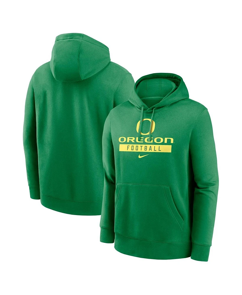 Nike Men's Green Oregon Ducks Football Stack Club Fleece Pullover Hoodie