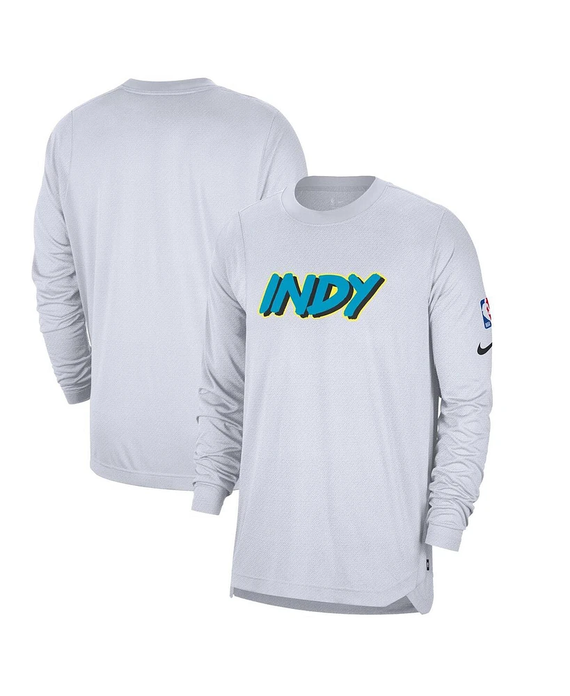 Nike Men's White Indiana Pacers 2024/25 City Edition Authentic Pregame Performance Long Sleeve Shooting T-Shirt