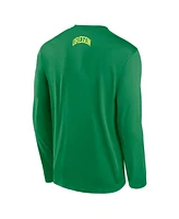 Nike Men's Green Oregon Ducks On-Court Basketball Shootaround Performance Long Sleeve T-Shirt