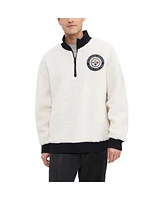 Tommy Hilfiger Men's Cream Pittsburgh Steelers Jordan Sherpa Quarter-Zip Sweatshirt