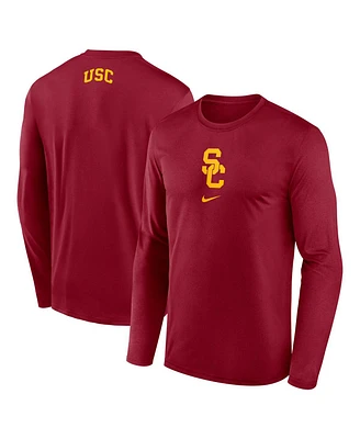 Nike Men's Cardinal Usc Trojans On-Court Basketball Shootaround Performance Long Sleeve T-Shirt