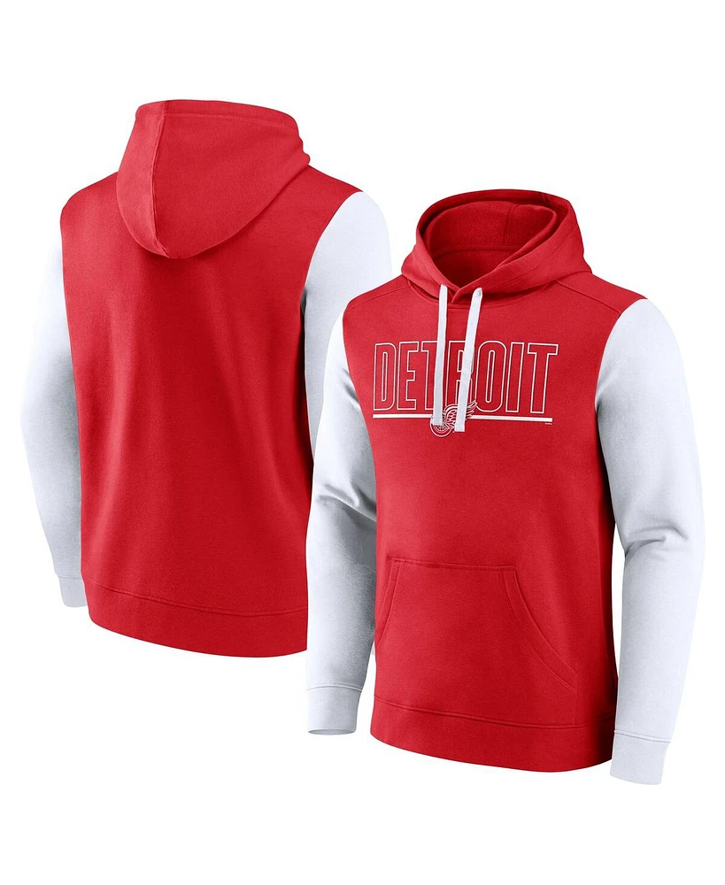 Logo Athletic Men's Red Detroit Wings Deliver Fleece Pullover Hoodie