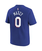 Nike Big Boys and Girls Tyrese Maxey Royal Philadelphia 76ers Icon Name Number T-Shirt