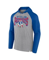 Fanatics Men's Gray/Royal New England Patriots Under Center Long Sleeve Hoodie T-Shirt