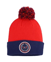 Adidas Women's Red Washington Capitals Laurel Cuffed with Pom Knit Hat