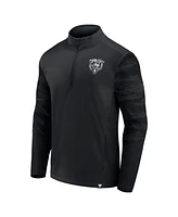 Fanatics Men's Chicago Bears Blackout Ringer Quarter-Zip Top