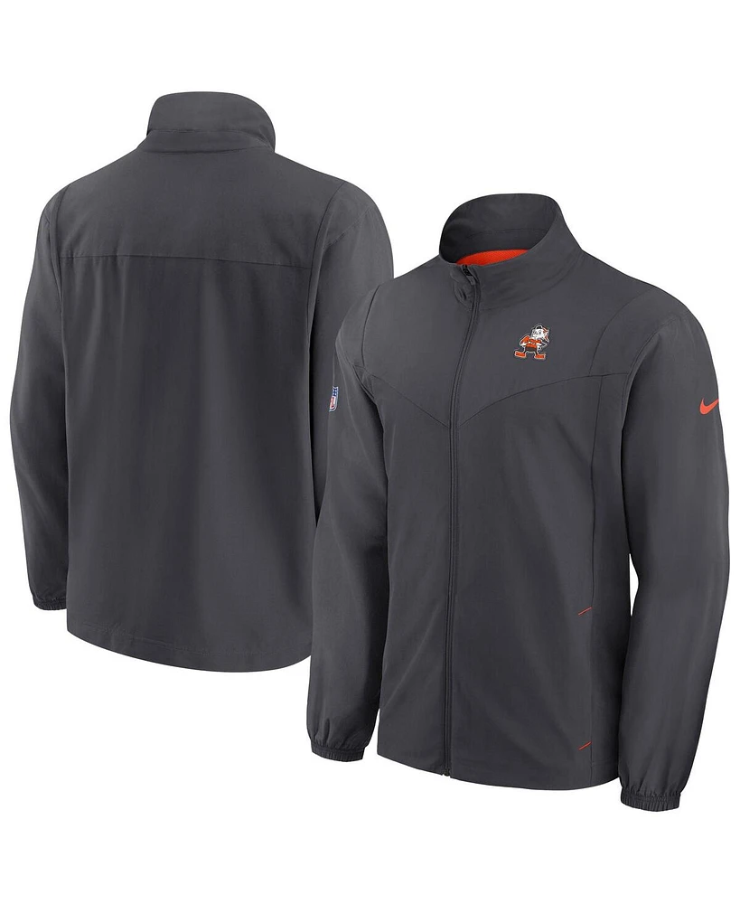 Nike Men's Charcoal Cleveland Browns Sideline Full-Zip Jacket