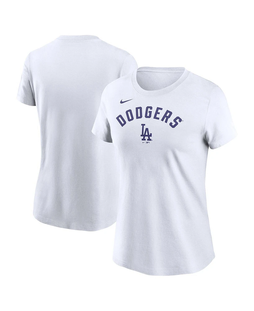 Nike Women's White Los Angeles Dodgers Team Arch T-Shirt