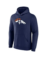 Fanatics Men's Navy Denver Broncos Primary Logo Fleece Pullover Hoodie