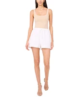 1.state Women's Drawstring Solid Wide-Leg Shorts