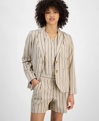 Tommy Hilfiger Women's Striped Two-Button Blazer