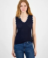 Tommy Hilfiger Women's Scalloped-Edge Pointelle Sweater