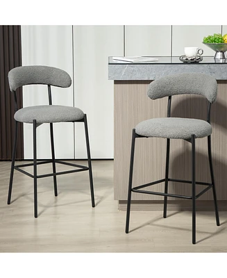 Lovmor 26'' counter height bar stools Teddy fabric cover kitchen island stool