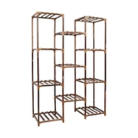 Multi-tier Wooden Plant Stand 11 Potted Flower Display Shelf Rack Vase Holder for Patio Balcony Garden