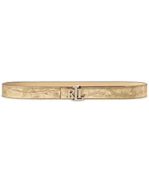 Lauren Ralph Logo Reversible Metallic Embossed Belt