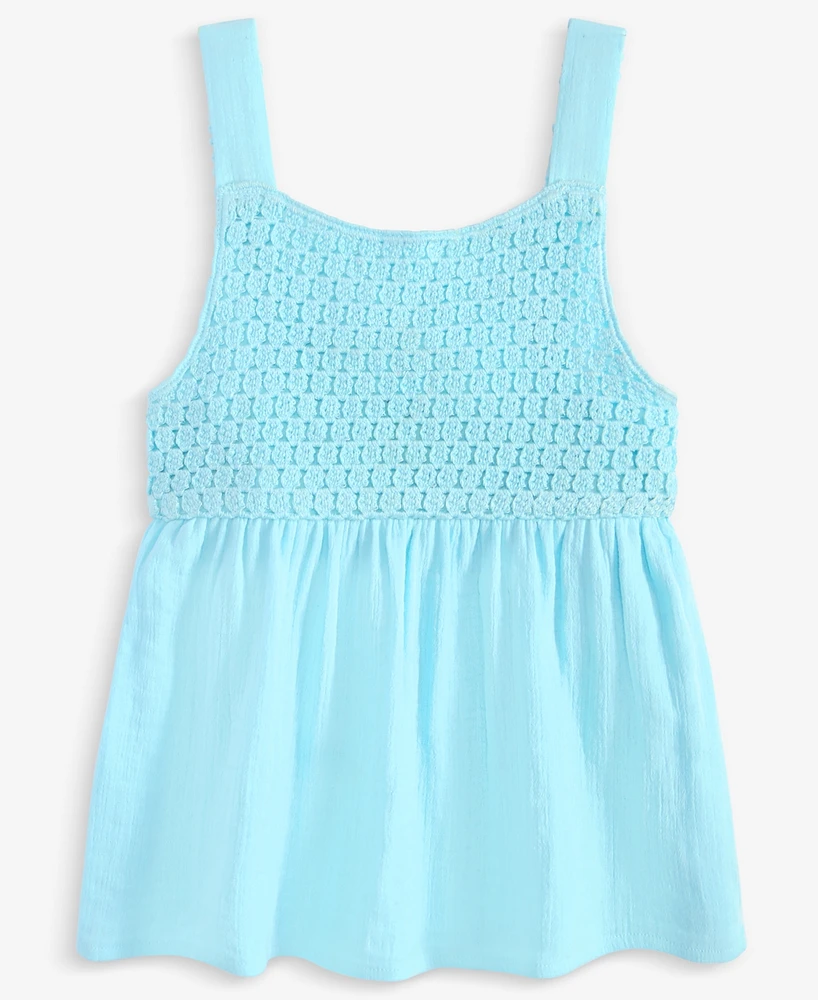 Epic Threads Kid Girl Cotton Crochet Swing Tank Top, Exclusively at Macy's