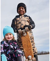 Deux par Toddler Boys Printed Mid-Season One-Piece Outerwear Black Dinosaur On Beige Background - Toddler|Child