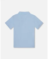 Deux par Big Boys Short Sleeve Polo Shirt Pale Blue