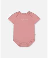 Deux par Baby Girls Organic Cotton Onesie Soft Pink