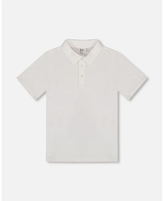 Deux par Big Boys Short Sleeve Polo Shirt White