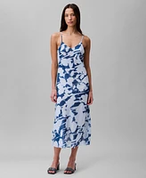 Calvin Klein Women's Printed Chiffon Slip Dress