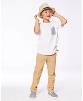 Deux par Big Boys Short Sleeve Tee With Pocket White