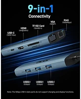 acer Usb C Hub with 4k Hdmi, 9-in-1 Usb C to Ethernet Adapter, 5Gbps Usb-a 3.0 Docking Station, Pd 100W Charging, Sd Card Reader, Usb to Vga Splitter