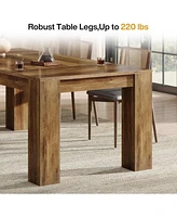 Tribesigns 63-Inch Dining Table for 4-6 People, Rectangular Kitchen Dinner Table, Farmhouse Wooden Eating Table for Home Kitchen, Dining Room