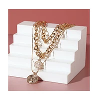 Coin Chainlink Multi-Layer Necklace