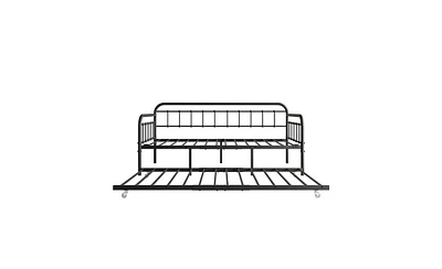 Daybed Frame with Trundle for Space-Saving Sleeping Solution and Extra Bedding