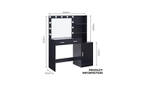 Vanity Desk with Mirror and Led Lights for Makeup Grooming