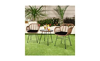 3-Piece Outdoor Patio Furniture Set for Garden, Balcony, or Deck