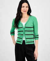 T Tahari Women's V-Neck Button-Front Long-Sleeve Cardigan