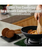 Silicone Utensil Rest with Drip Pad for Multiple Utensils