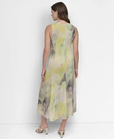 Dkny Women's Sleeveless Printed Jersey Dress